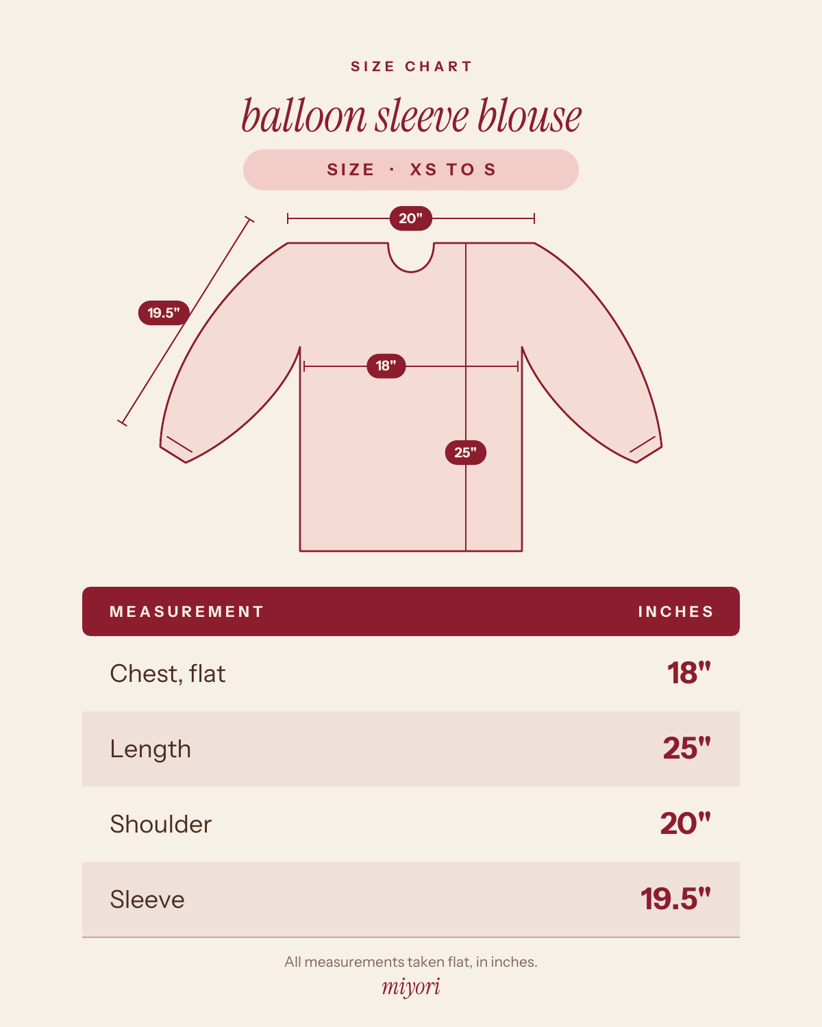 Size chart